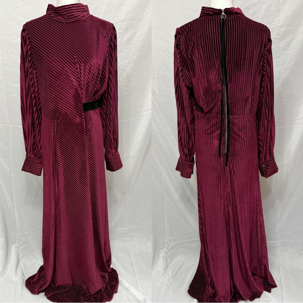Elegant Velvet Burgundy Dress